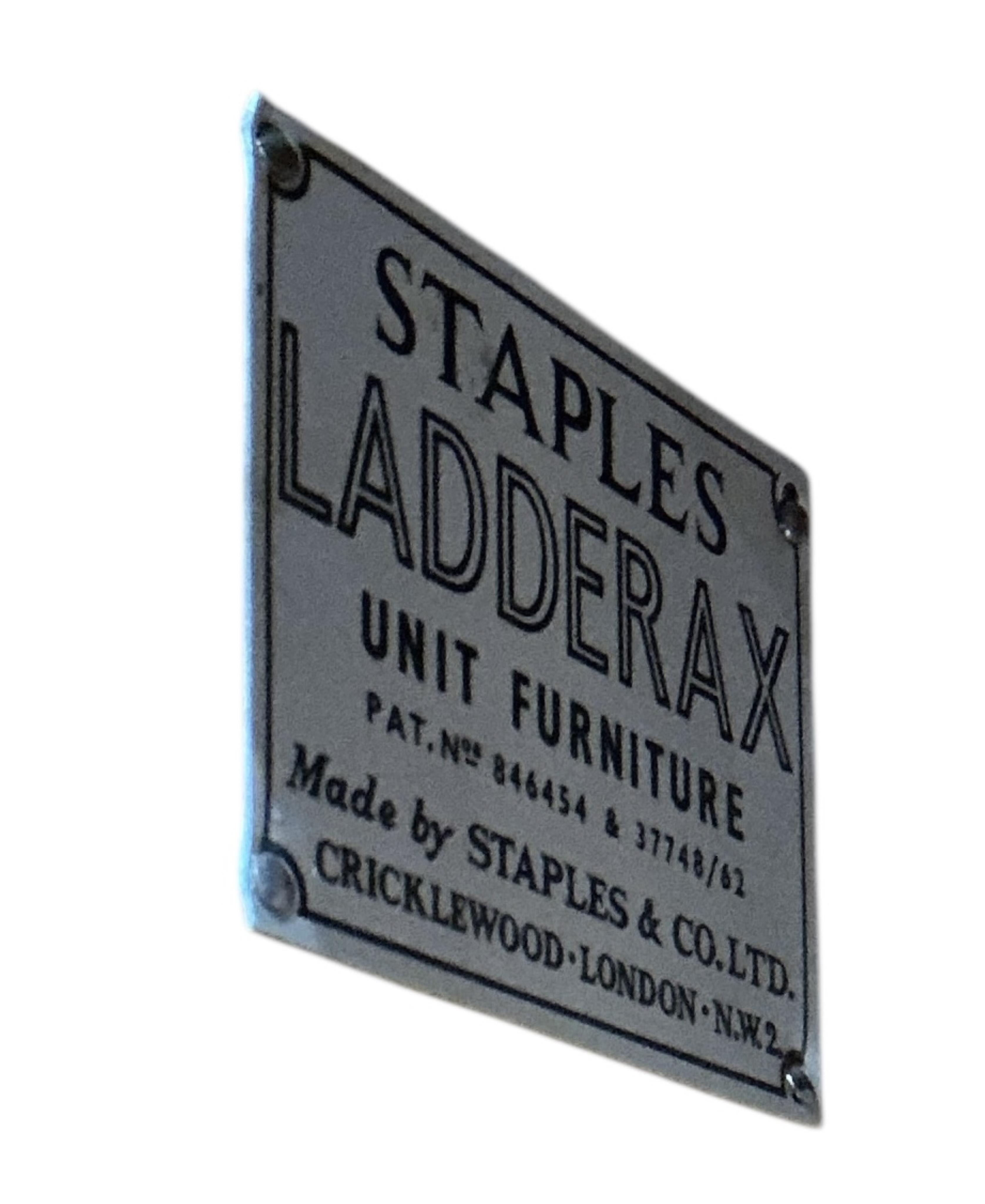 A mid century teak Ladderax wall unit by Staples, width 185cm, depth 40cm, height 201cm